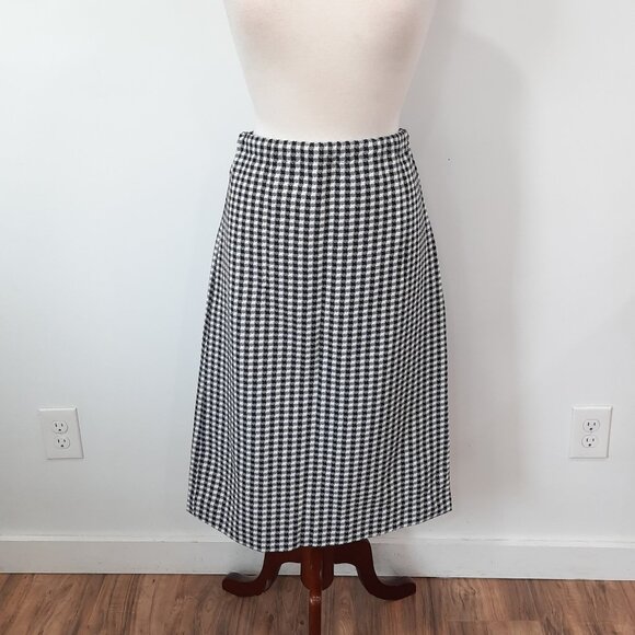 Vtg 70s handmade double-knit black gingham skirt - Picture 2 of 8